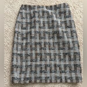 Anne Klein Tweed Pencil Skirt in Gray, Black and Brown
